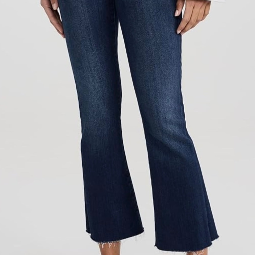 MOTHER Dark Blue Cropped Flare Jeans